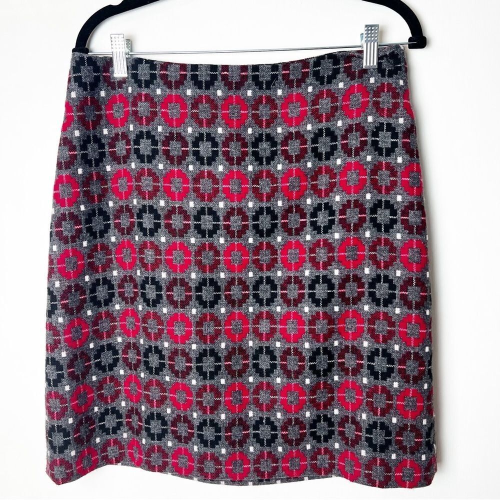Talbots - Women's Wool Blend Geometric Short Pencile Skirt NWT - Sz. 8